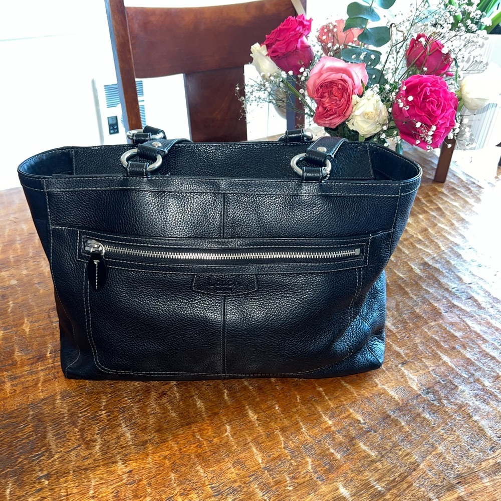 Coach Bag Penelope Black Pebbled leather F14684 Large Tote Purse Coach Y2K